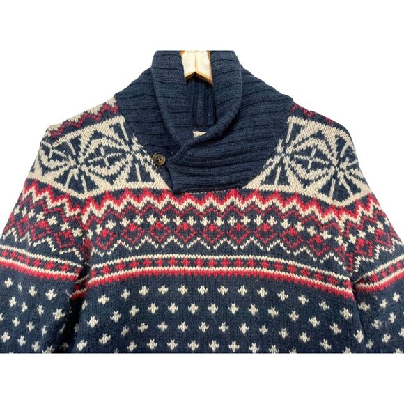 Vintage L.O.G.G. Womens Nordic Patterned Wool Blend Sweater Medium Blue - Picture 5 of 14